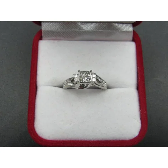 Size 6.5 10K White Gold 2.4 Total Carat Weight Of Natural Diamonds Band Ring - Picture 1 of 10